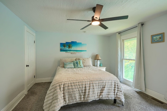 202 Boyleston Ave, Newark, OH 43055 - carpeted bedroom featuring baseboards, ceiling fan, and a textured ceiling