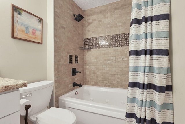 9559 Basil Rd NW, Baltimore, OH 43105 - bathroom with toilet, shower / tub combo with curtain, and vanity