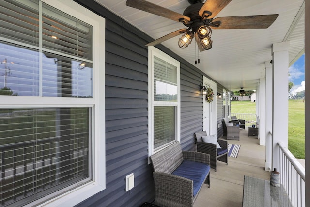 9559 Basil Rd NW, Baltimore, OH 43105 - porch featuring a ceiling fan