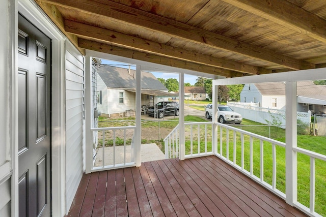 961 Davis Ave, Newark, OH 43055 - wooden porch with a residential view