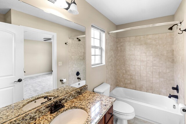 1245 Little Bear Loop, Lewis Center, OH 43035 - bathroom with vanity, shower / washtub combination, and toilet