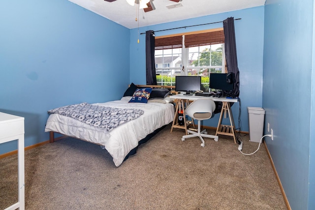 91 Richard Ave, South Bloomfield, OH 43103 - carpeted bedroom featuring baseboards and a ceiling fan
