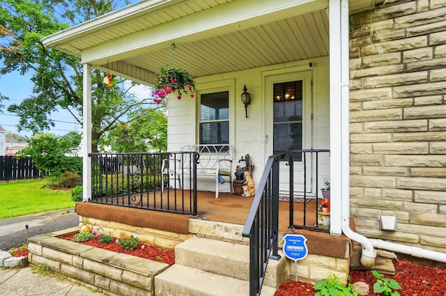 2506 Chester Rd, Columbus, OH 43231 - entrance to property featuring a porch and stone siding