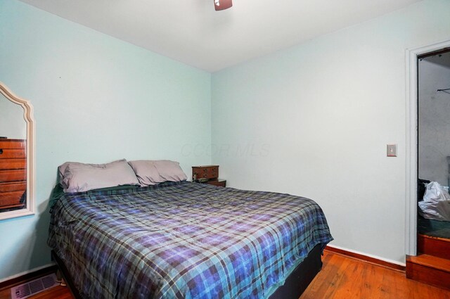 2506 Chester Rd, Columbus, OH 43231 - bedroom featuring wood finished floors, baseboards, and a ceiling fan