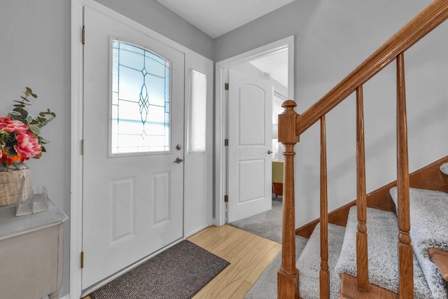 563 Wickham Way, Gahanna, OH 43230 - entrance foyer featuring stairs and light wood finished floors