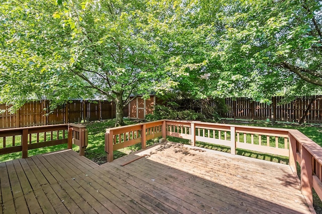 929 Fairwood Ave, Marion, OH 43302 - wooden terrace with a fenced backyard and a storage shed