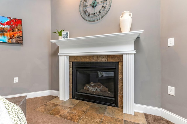 405 Tyler Station Dr, Johnstown, OH 43031 - detailed view of a fireplace and baseboards