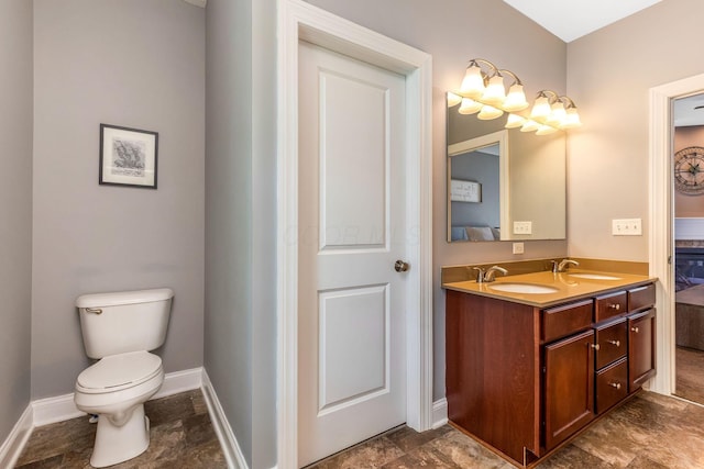 405 Tyler Station Dr, Johnstown, OH 43031 - full bath featuring toilet, double vanity, and baseboards
