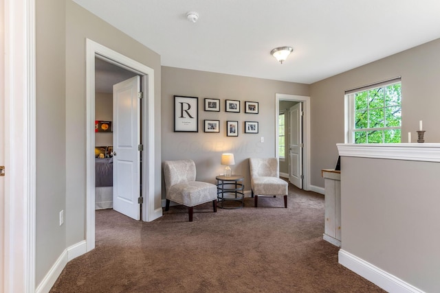 405 Tyler Station Dr, Johnstown, OH 43031 - sitting room with dark colored carpet and baseboards
