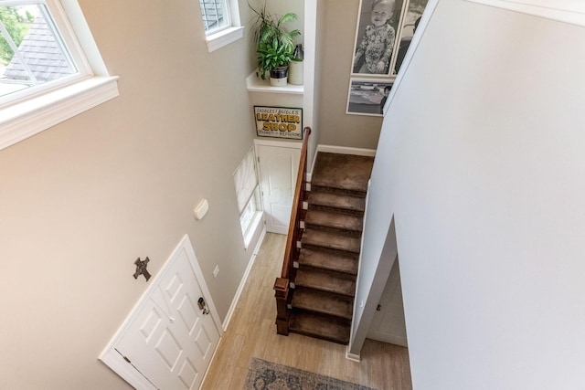 405 Tyler Station Dr, Johnstown, OH 43031 - staircase with wood finished floors and baseboards