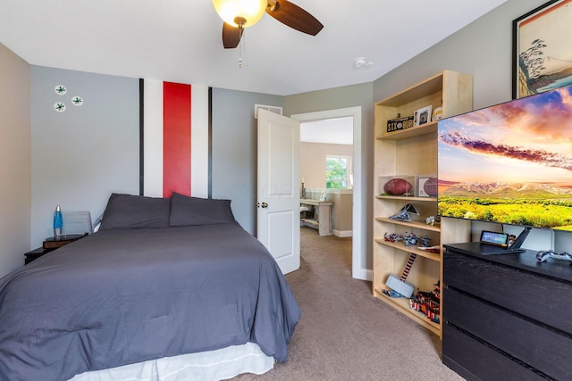 405 Tyler Station Dr, Johnstown, OH 43031 - bedroom featuring carpet, baseboards, and a ceiling fan