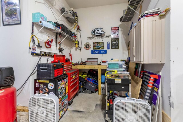 405 Tyler Station Dr, Johnstown, OH 43031 - office area featuring unfinished concrete floors