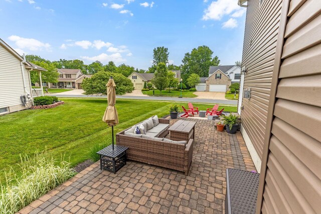 405 Tyler Station Dr, Johnstown, OH 43031 - view of patio / terrace featuring a residential view and an outdoor hangout area