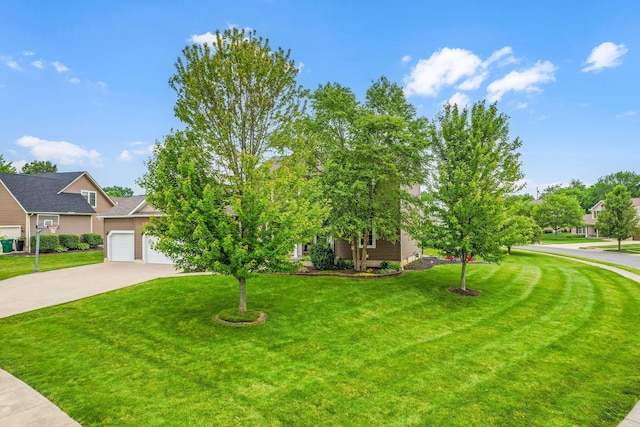 405 Tyler Station Dr, Johnstown, OH 43031 - view of property hidden behind natural elements with driveway, a front lawn, and a garage