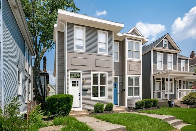 1116 Summit St Unit 1114, Columbus, OH 43201 - townhome / multi-family property with a porch and a front yard