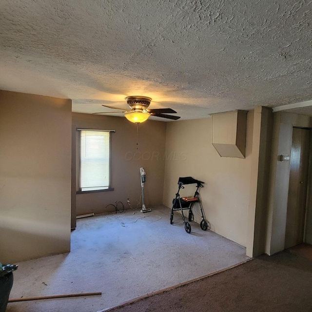 3813 N Old State Rd, Delaware, OH 43015 - spare room featuring carpet, a textured ceiling, and ceiling fan