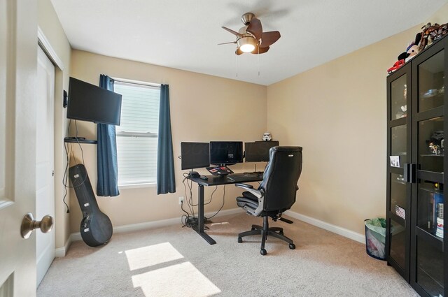 6368 Casado Dr, Columbus, OH 43213 - office featuring carpet, a ceiling fan, and baseboards