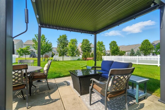 6368 Casado Dr, Columbus, OH 43213 - view of patio featuring an outdoor hangout area, outdoor dining space, and a residential view