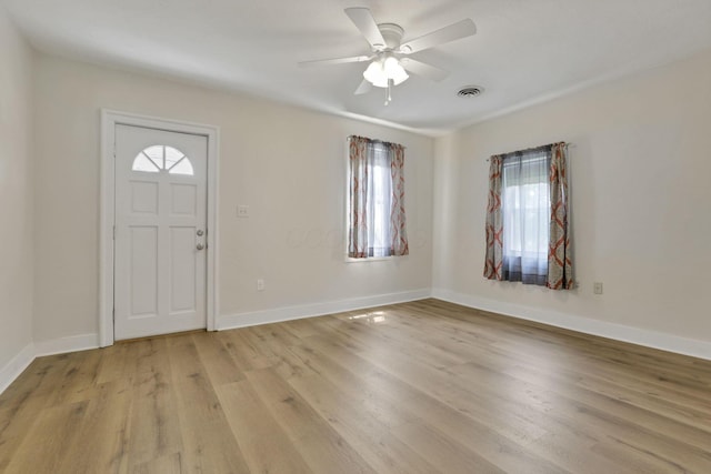 115 N Walnut St, Baltimore, OH 43105 - entryway with plenty of natural light, a ceiling fan, light wood-style floors, and baseboards