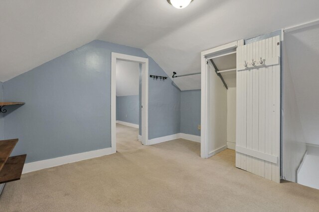 115 N Walnut St, Baltimore, OH 43105 - walk in closet featuring light carpet and vaulted ceiling