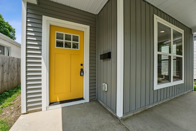 63 Hayden Ave, Columbus, OH 43222 - view of exterior entry featuring board and batten siding
