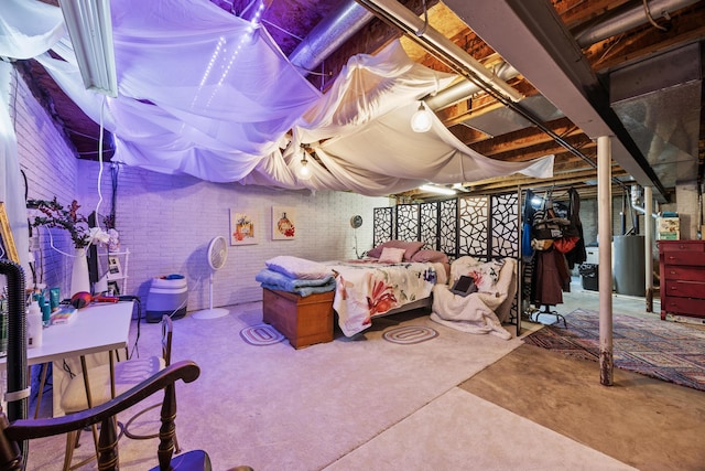 993 Esther Dr, Columbus, OH 43207 - unfinished basement with brick wall and water heater