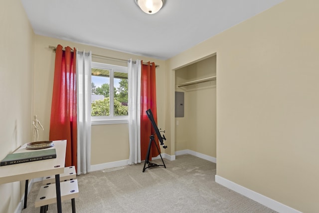 6576 Creon Dr, Reynoldsburg, OH 43068 - bedroom featuring electric panel, light carpet, and baseboards