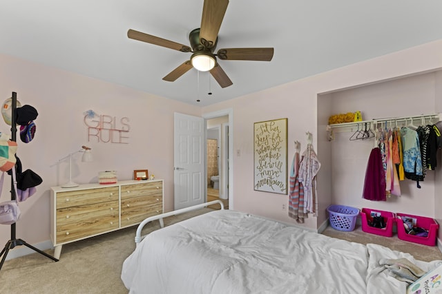 6576 Creon Dr, Reynoldsburg, OH 43068 - bedroom featuring carpet flooring, a ceiling fan, and baseboards