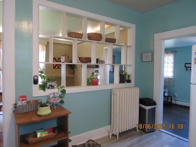 603 N Court St, Circleville, OH 43113 - corridor featuring radiator and wood finished floors
