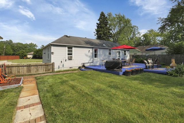 6769 Hildreth Ave, Columbus, OH 43229 - rear view of house with a deck, roof with shingles, cooling unit, and crawl space