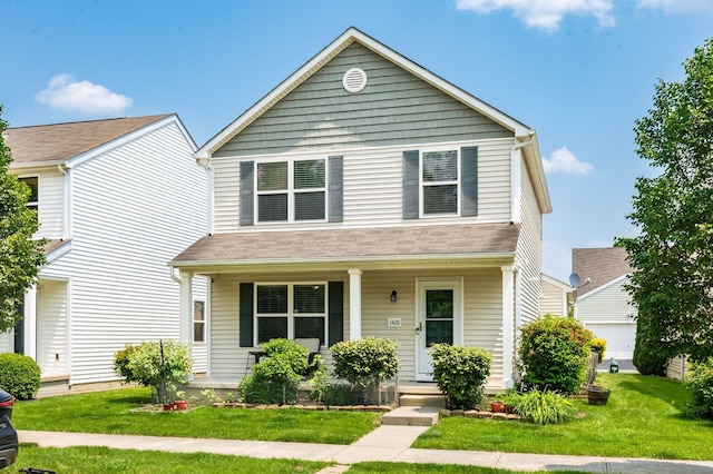 1420 Bellow Falls Pl, Columbus, OH 43228 - traditional-style house with covered porch and a front lawn