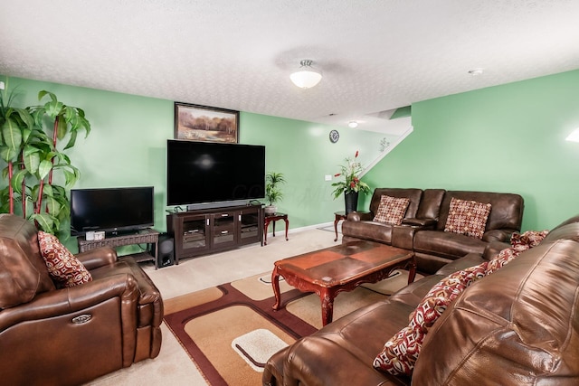 1420 Bellow Falls Pl, Columbus, OH 43228 - living area with carpet and a textured ceiling