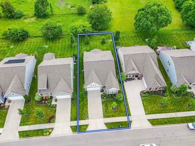3736 Sanctuary, Hilliard, OH 43026 - aerial view of residential area with property boundaries highlighted