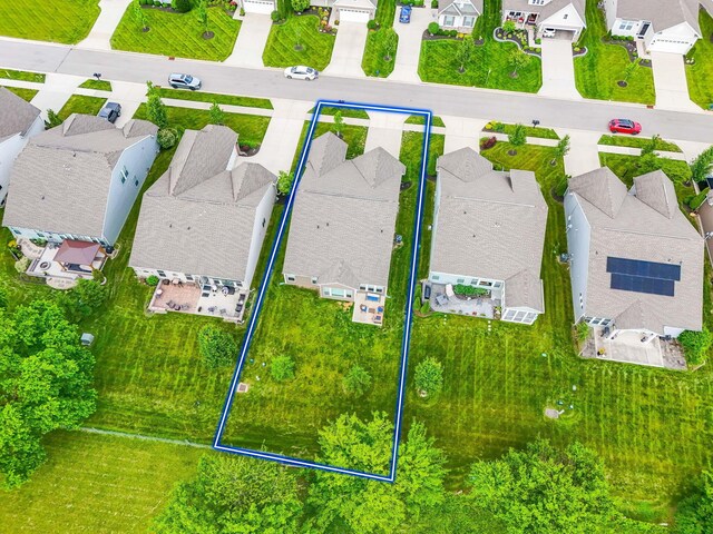 3736 Sanctuary, Hilliard, OH 43026 - aerial perspective of suburban area featuring property parcel outlined