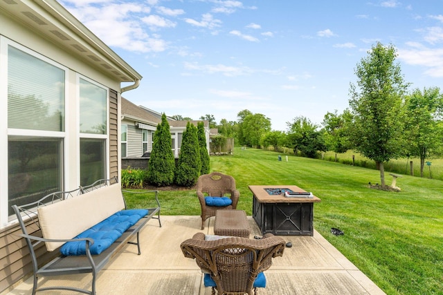 3736 Sanctuary, Hilliard, OH 43026 - view of patio featuring a fire pit