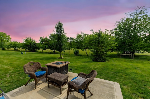 3736 Sanctuary, Hilliard, OH 43026 - view of patio / terrace with a fire pit and a wooden deck