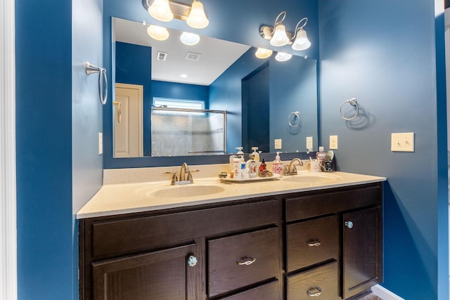 3736 Sanctuary, Hilliard, OH 43026 - full bath with double vanity and a shower with door