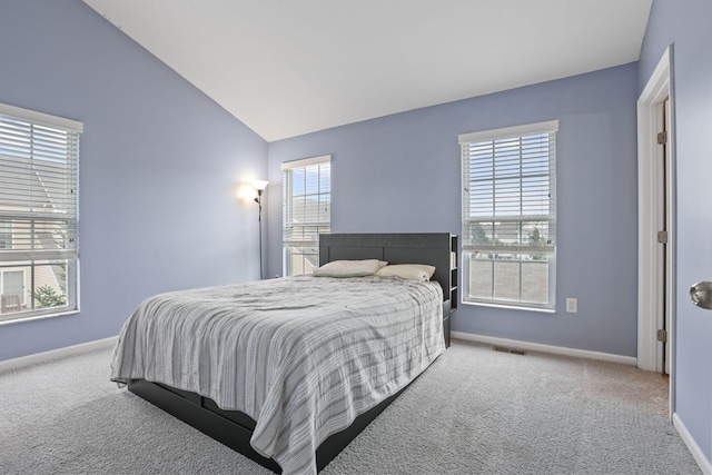 6310 Wagtail Rd Unit 6, Columbus, OH 43230 - bedroom with lofted ceiling, carpet flooring, and baseboards