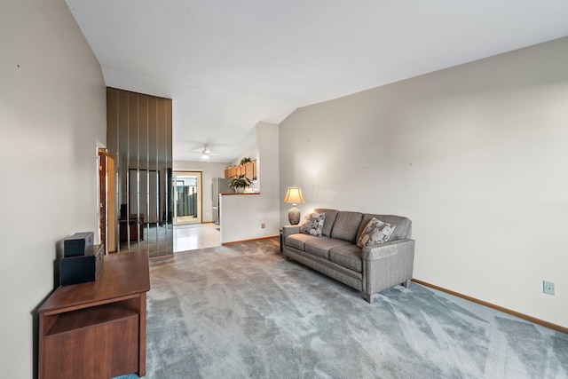 797 Timber Way Dr Unit 16C, Columbus, OH 43085 - living room featuring light colored carpet, baseboards, and ceiling fan