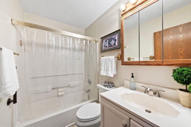 797 Timber Way Dr Unit 16C, Columbus, OH 43085 - bathroom with washtub / shower combination, vanity, toilet, and a textured ceiling