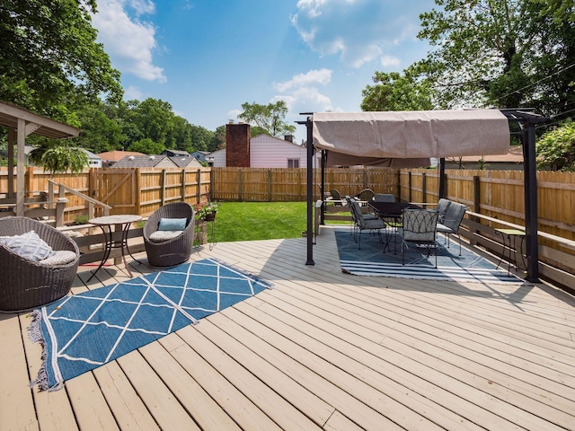 5298 Crawford Dr, Columbus, OH 43229 - wooden deck with outdoor dining area