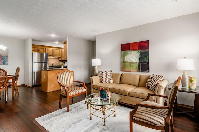 4393 Hammerton Dr Unit 14B, Columbus, OH 43228 - living area with dark wood-type flooring and recessed lighting