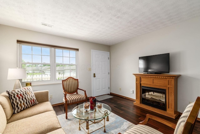 4393 Hammerton Dr Unit 14B, Columbus, OH 43228 - living room featuring wood finished floors, a glass covered fireplace, and a textured ceiling