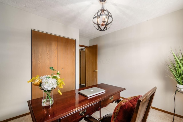 4393 Hammerton Dr Unit 14B, Columbus, OH 43228 - office featuring light carpet and a chandelier