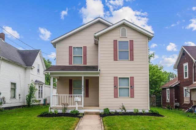 845 Bennett St, Marion, OH 43302 - view of front of property with a porch and a front lawn