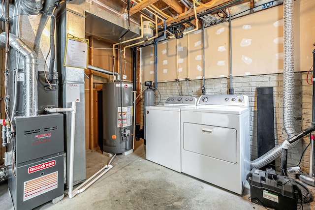 8281 Deering Oaks Dr, Blacklick, OH 43004 - unfinished basement with water heater, washing machine and dryer, and heating unit
