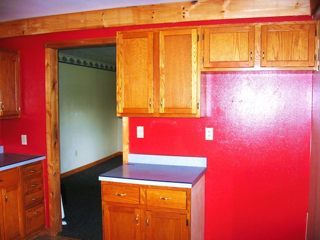 252 Randolph St, Wilmington, OH 45177 - kitchen with brown cabinets