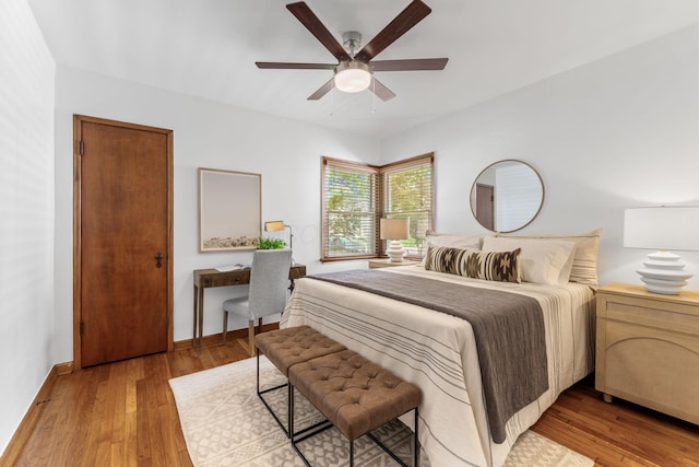 525 E Como Ave, Columbus, OH 43202 - bedroom with hardwood / wood-style floors and ceiling fan