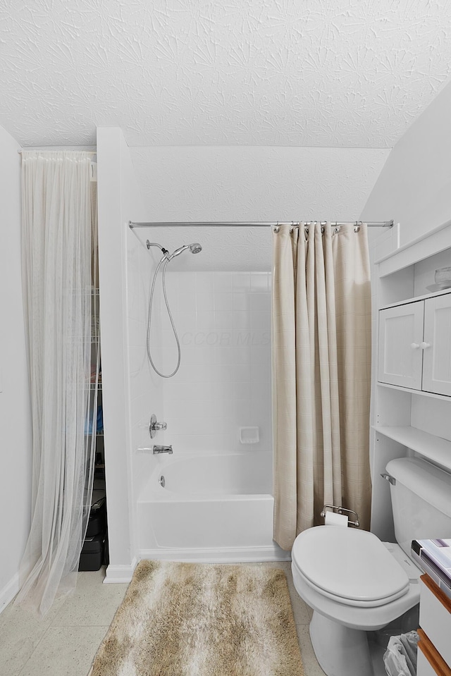 4654 Collingville Way, Columbus, OH 43230 - full bath with shower / bath combo with shower curtain, toilet, a textured ceiling, and vanity