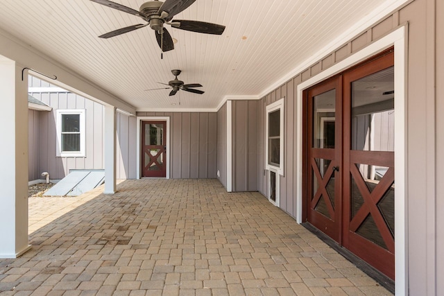 6900 Waterloo Rd NW, Canal Winchester, OH 43110 - view of patio featuring french doors and a ceiling fan